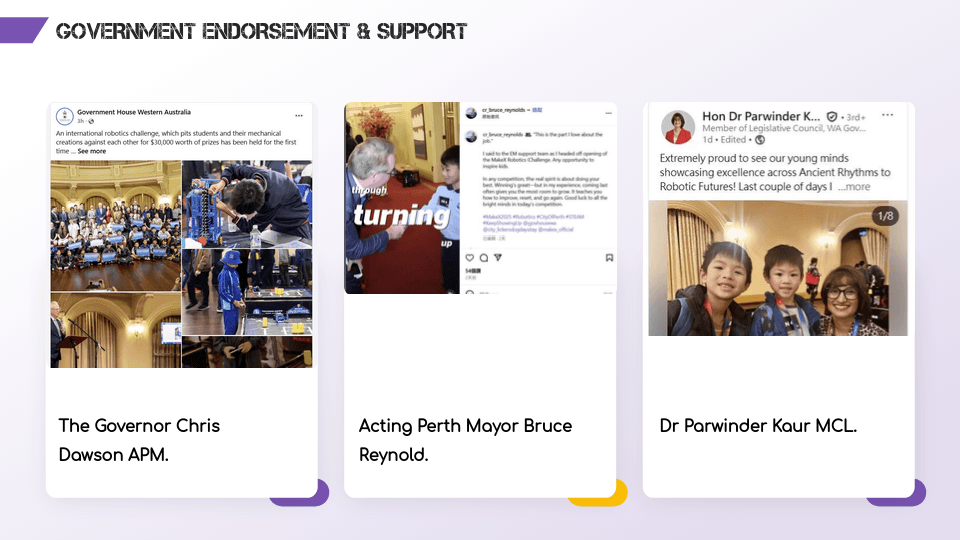 Archived social coverage connected to a Government House robotics event